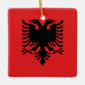 Albanese vlag keramisch ornament (Voorkant)