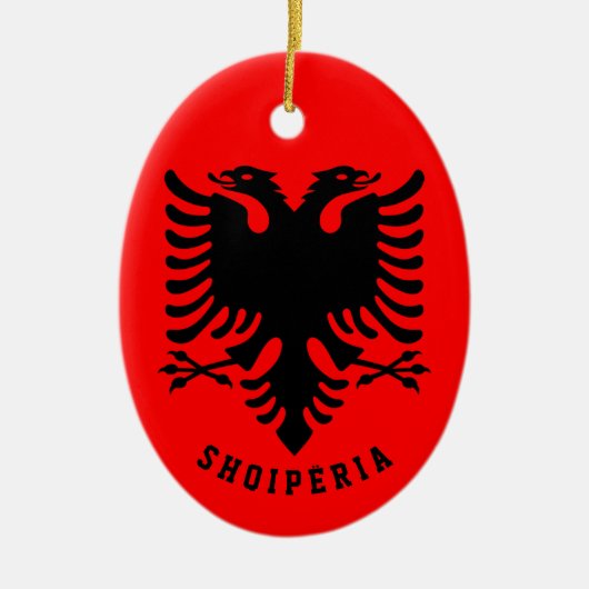 Albanese vlag keramisch ornament (Voorkant)