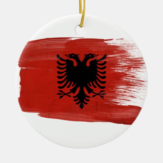 Albanese vlag keramisch ornament (Voorkant)