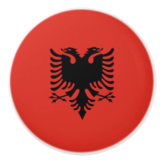 Albanese vlag keramische knop (Voorkant)