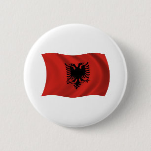 Albanese Vlag Knop Ronde Button 5,7 Cm