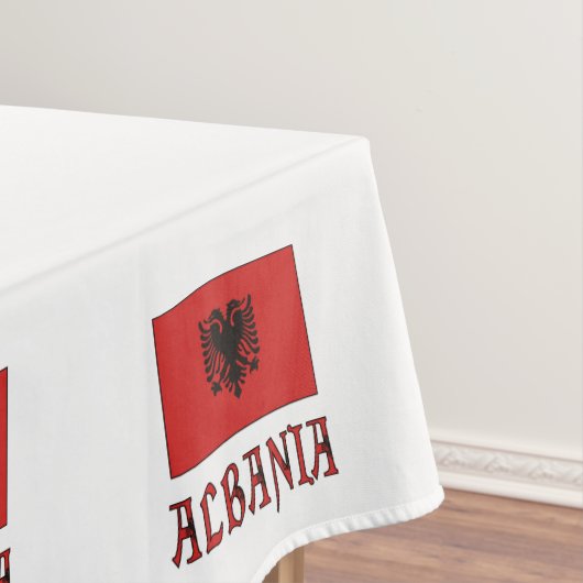 Albanese vlag met Albanië Tafelkleed (Voorbeeld)