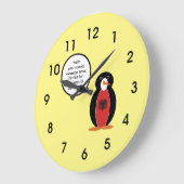 Albanese vlag met mevrouw Penguin Large Clock Grote Klok (Hoek)