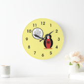 Albanese vlag met mevrouw Penguin Large Clock Grote Klok (Huis)