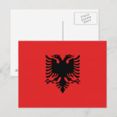 Albanese vlag met tweekoppige adelaar briefkaart (Voorkant / Achterkant)