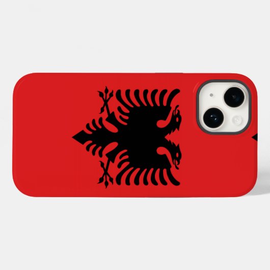 Albanese vlag met tweekoppige adelaar Case-Mate iPhone case (Achterkant (horizontaal))