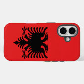 Albanese vlag met tweekoppige adelaar Case-Mate iPhone case (Achterkant (horizontaal))