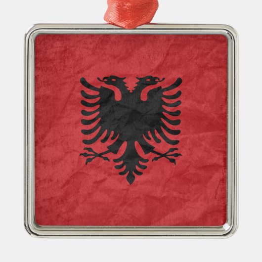 Albanese vlag metalen ornament (Voorkant)