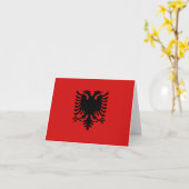 Albanese vlag Notecard Kaart (Gele Bloem)