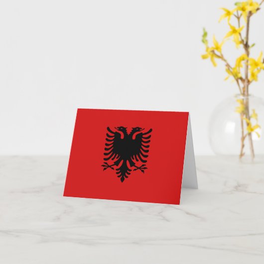 Albanese vlag Notecard Kaart (Gele Bloem)