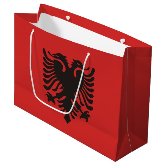 Albanese Vlag Overal Groot Cadeauzakje (Voorkant Gekanteld)
