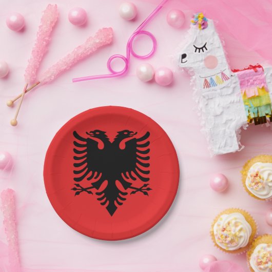 Albanese vlag papieren bordje (Feest)
