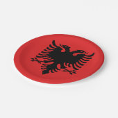 Albanese vlag papieren bordje (Gekanteld)