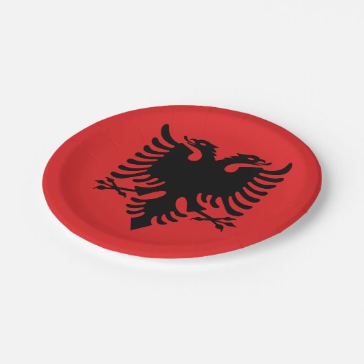 Albanese vlag papieren bordje (Gekanteld)
