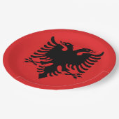 Albanese vlag papieren bordje (Gekanteld)