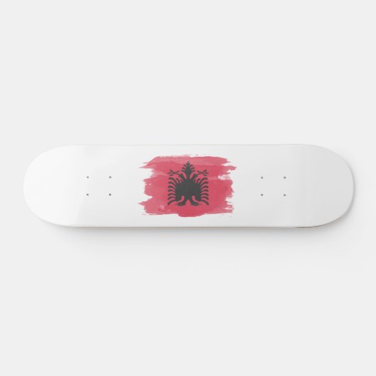 Albanese vlag, penseelstreek, nationale vlag persoonlijk skateboard (Horizontaal)