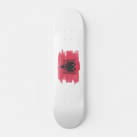 Albanese vlag, penseelstreek, nationale vlag persoonlijk skateboard (Voorkant)