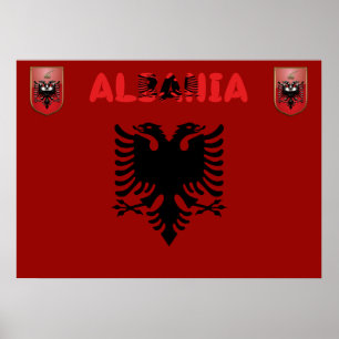 Albanese vlag poster