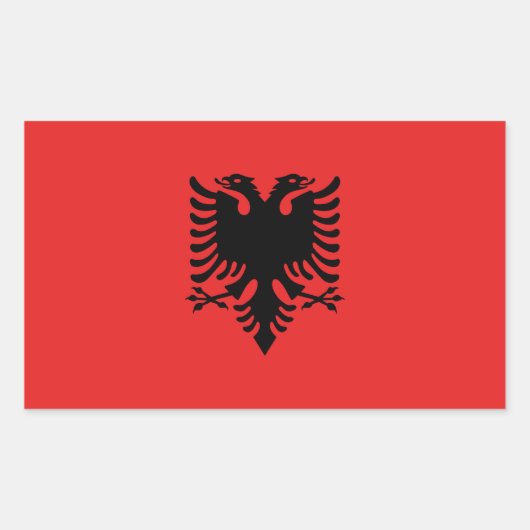 Albanese vlag rechthoekige sticker (Voorkant)