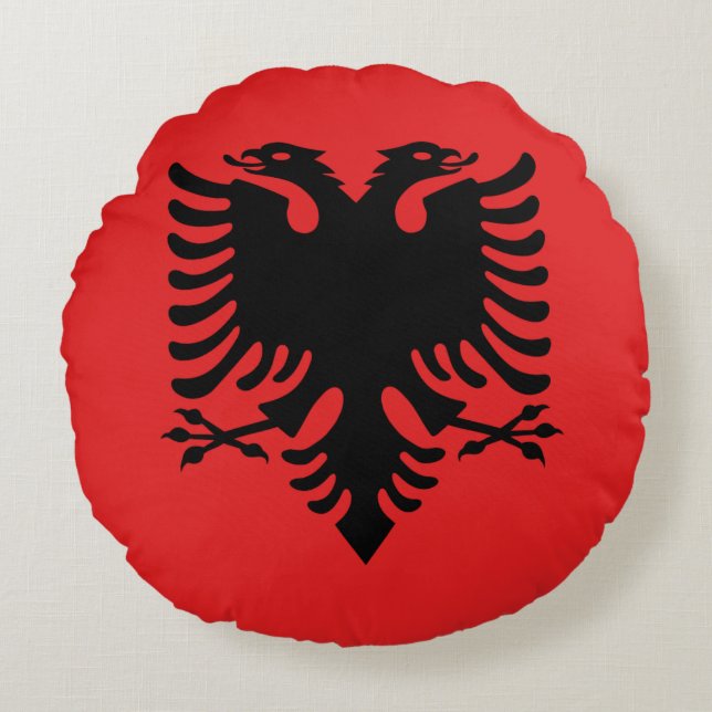 Albanese vlag rond kussen (Voorkant)