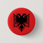Albanese vlag ronde button 3,2 cm (Voorkant)