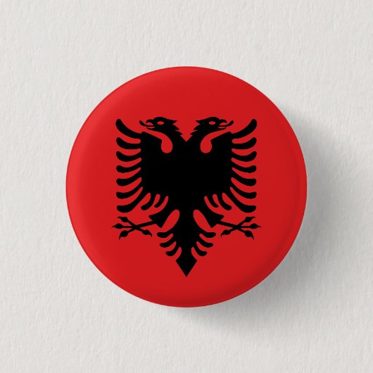 Albanese vlag ronde button 3,2 cm (Voorkant)