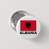 Albanese vlag ronde button 3,2 cm (Voorkant /achterkant)