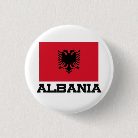 Albanese vlag ronde button 3,2 cm (Voorkant)