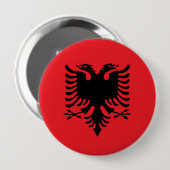 Albanese vlag ronde button 4,0 cm (Voorkant /achterkant)