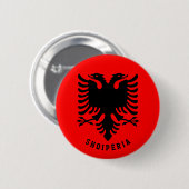 Albanese vlag ronde button 5,7 cm (Voorkant /achterkant)