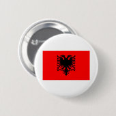Albanese vlag ronde button 5,7 cm (Voorkant /achterkant)