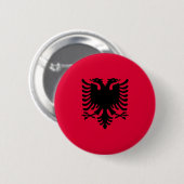 Albanese vlag ronde button 5,7 cm (Voorkant /achterkant)