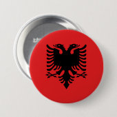 Albanese vlag ronde button 7,6 cm (Voorkant /achterkant)