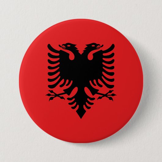 Albanese vlag ronde button 7,6 cm (Voorkant)
