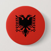 Albanese vlag ronde button 7,6 cm (Voorkant)