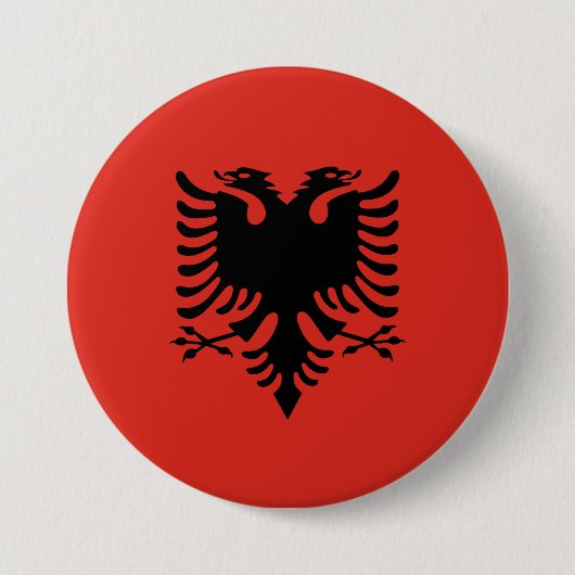 Albanese vlag ronde button 7,6 cm (Voorkant)