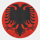 Albanese vlag ronde sticker (Voorkant)