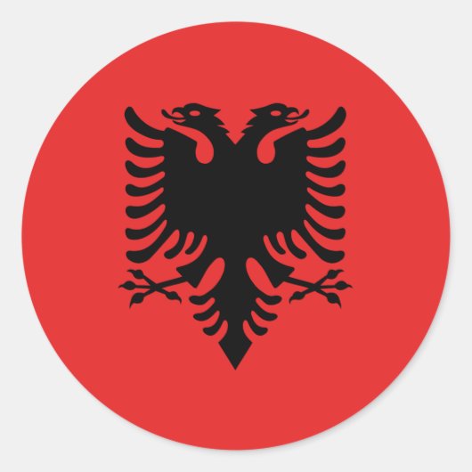 Albanese vlag ronde sticker (Voorkant)