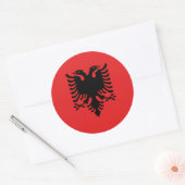 Albanese vlag ronde sticker (Envelop)