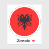 Albanese Vlag Ronde Sticker (Vel)