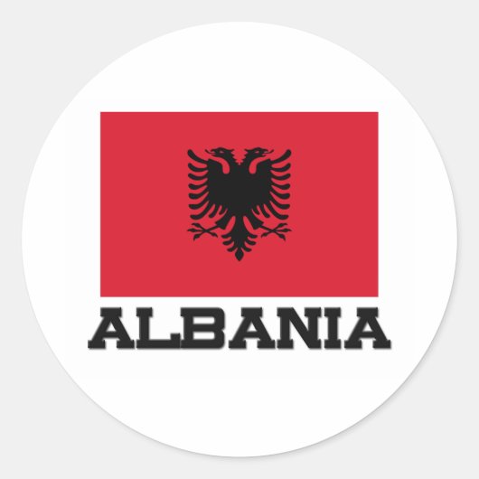 Albanese vlag ronde sticker (Voorkant)