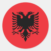 Albanese vlag ronde sticker (Voorkant)