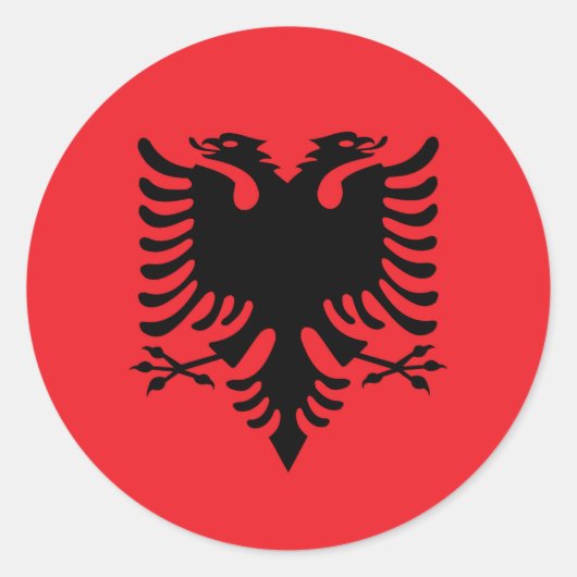 Albanese vlag ronde sticker (Voorkant)