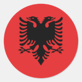 Albanese vlag ronde sticker (Voorkant)