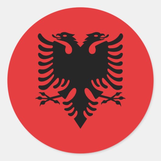 Albanese vlag ronde sticker (Voorkant)
