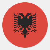 Albanese vlag ronde sticker (Voorkant)