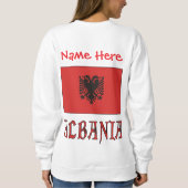 Albanese vlag rood gepersonaliseerde vrouwen trui (Achterkant)