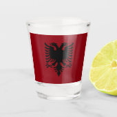 Albanese vlag shot glas (Voorkant)