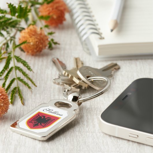 Albanese vlag sleutelhanger (Zijkant)