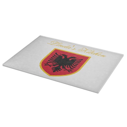 Albanese vlag snijplank (Hoek)